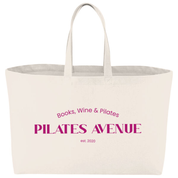 Pilates Avenue Oversized  Tote Bag - Pink text Thumbnail